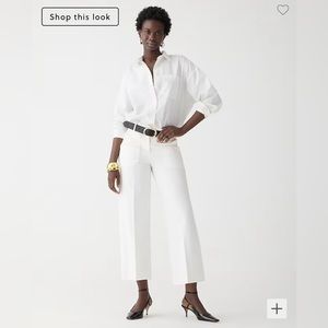 J.Crew Sydney wide-leg pant in bi-stretch cotton blend size 4 Clor ivory